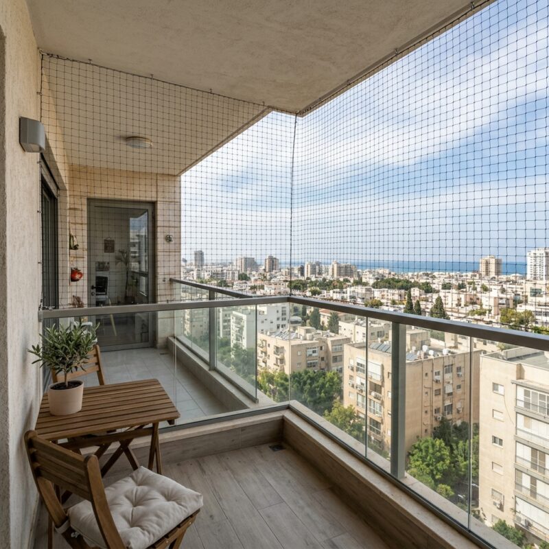 התקנת רשת יונים - המחשה להתקנת רשת יונים - כך תשמרו על מרפסת נקיי...