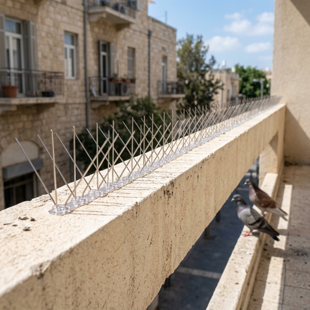 קוצים נגד יונים - המחשה לקוצים נגד יונים - הדרך המקצועית וההומנית...